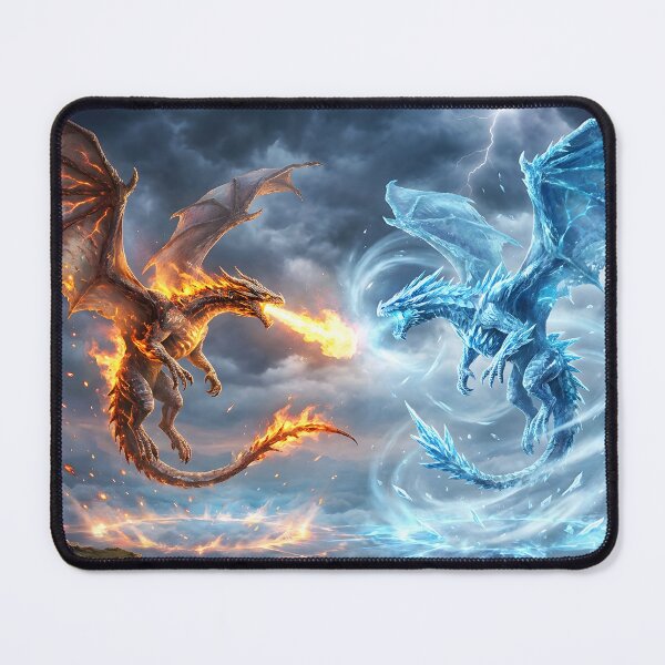 Item preview, Fire & Ice - Clash of the Elemental Dragons designed and sold by zakvisuals.