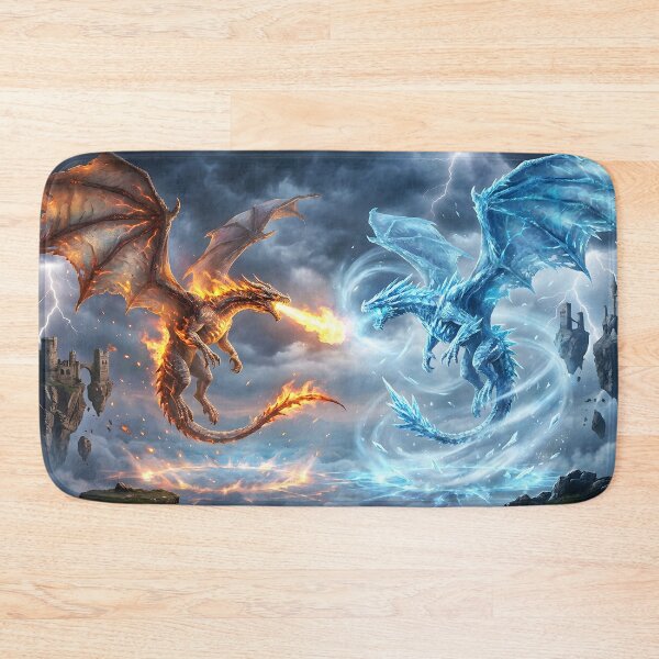 Item preview, Fire & Ice - Clash of the Elemental Dragons designed and sold by zakvisuals.