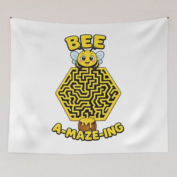 Item preview, Bee Maze Cute Pollinator Honeycomb Pattern designed and sold by MystiMagica.