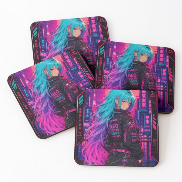 Item preview, Cyberpunk Vaporwave Girl - Retro Anime Aesthetic designed and sold by Apocalyptic Art Studio.