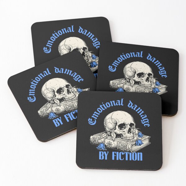 Item preview, Emotional Damage By Fiction Vintage Skull Bookish Reading designed and sold by LinaValearte.