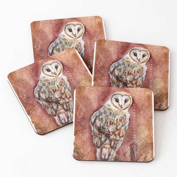Item preview, Barn Owl on Red designed and sold by wasleichtes.