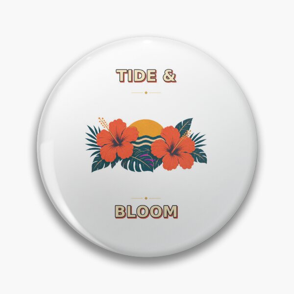Item preview, Tide And Bloom Retro Hibiscus Ocean Graphic designed and sold by Freshloop Studio | Whimsical Vintage Art.