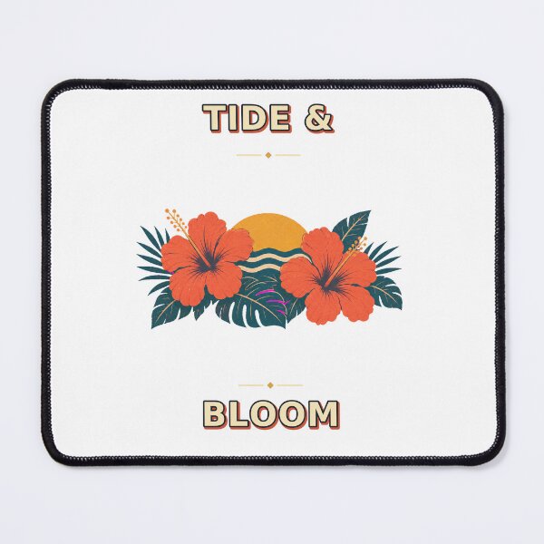 Item preview, Tide And Bloom Retro Hibiscus Ocean Graphic designed and sold by Freshloop Studio | Whimsical Vintage Art.