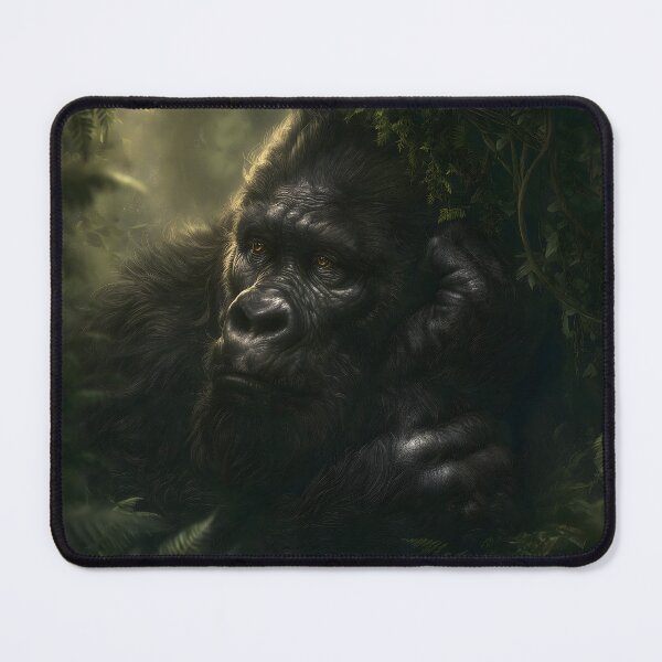 Item preview, Mountain Gorilla in thoughtful pose, Wildlife designed and sold by GuildedWordGraphics.