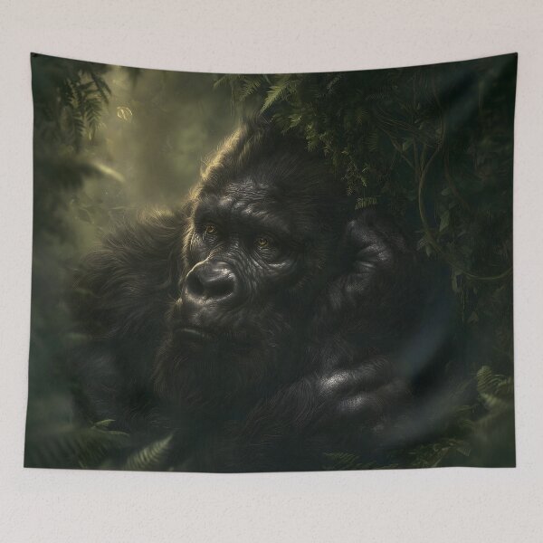 Item preview, Mountain Gorilla in thoughtful pose, Wildlife designed and sold by GuildedWordGraphics.