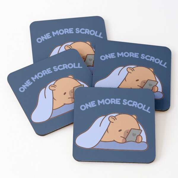Item preview, One more scroll cozy capybara scrolling meme designed and sold by Thelazygrind.