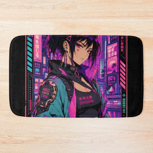 Item preview, Chica Neon Sunset Cyberpunk - Estética Anime Retro designed and sold by Apocalyptic Art Studio.