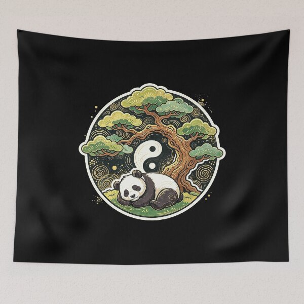 Item preview, Panda, Bonsai and the Symbol of Balance designed and sold by P Bernardo | Art Shop.