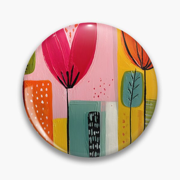 Item preview, Whimsical Botanical Blooms with Bold Patterns and Vibrant Abstract Floral Contemporary Wall Art designed and sold by OlfactoART Studio.