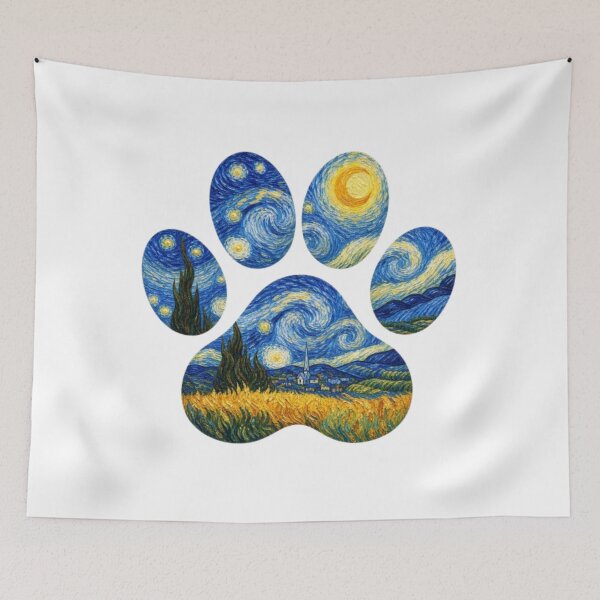 Item preview, Paw Prints Dog Van gogh designed and sold by Petsthetic.