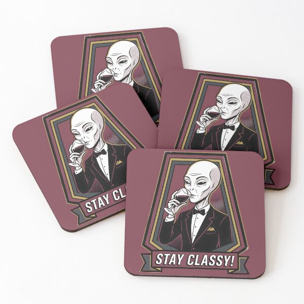 Item preview, Sophisticated Alien Sipping Wine in Tuxedo Retro Graphic designed and sold by DuckOddity.