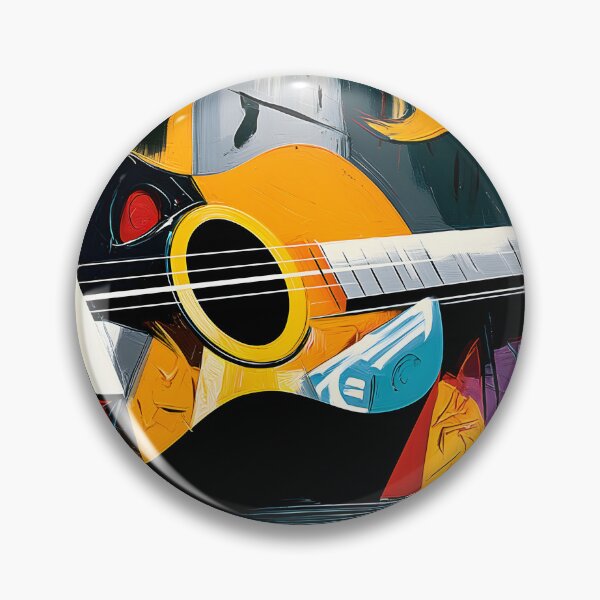 Item preview, Colorful Abstract Guitar Resting in Bold Geometric Style for Contemporary Music Inspired Wall Art designed and sold by OlfactoART Studio.
