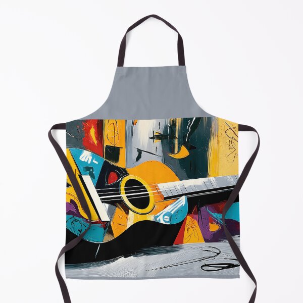 Item preview, Colorful Abstract Guitar Resting in Bold Geometric Style for Contemporary Music Inspired Wall Art designed and sold by OlfactoART Studio.