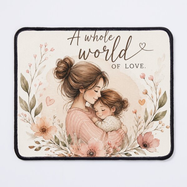 Artikelvorschau, Nicht nur eine Mutter, eine ganze Welt voller Liebe – Aquarell-Design Mutter & Tochter entworfen und verkauft von JolususaStore.