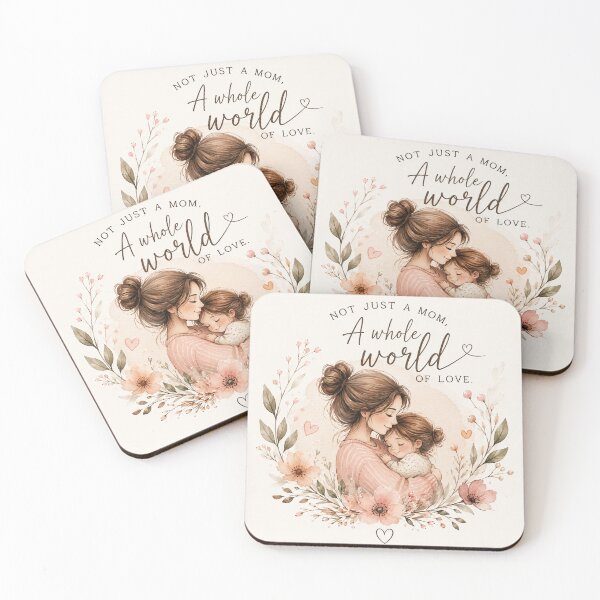 Item preview, Not Just a Mom, A Whole World of Love — Watercolor Mother & Daughter Design designed and sold by JolususaStore.