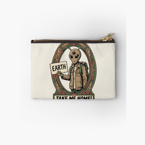 Item preview, Alien Hitchhiker Take Me Home Earth Sign Retro Graphic designed and sold by DuckOddity.
