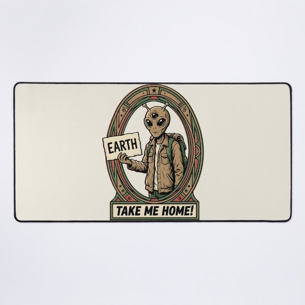 Item preview, Alien Hitchhiker Take Me Home Earth Sign Retro Graphic designed and sold by DuckOddity.