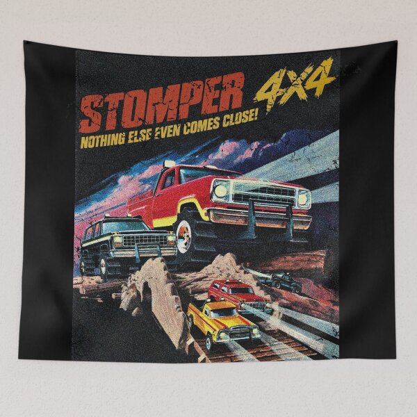 Item preview, Stomper 4X4 Monster Truck T-Shirt Retro Stripes, Racing Graphic. designed and sold by BlueLineLAX.