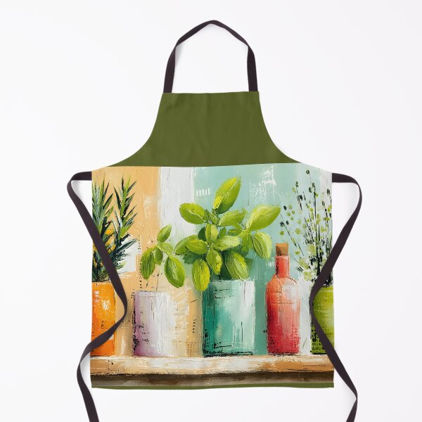 Item preview, Artful Collection of Lush Potted Plants in Colorful Vases with Modern Botanical Wall Decor designed and sold by OlfactoART Studio.