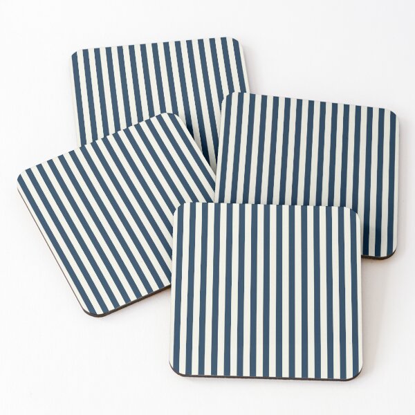 Item preview, Coastal Maritime Stripes Vertical Pattern in Dark Blue and Off White designed and sold by kierkegaard.