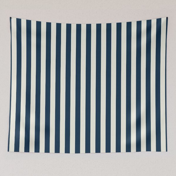Item preview, Coastal Maritime Stripes Vertical Pattern in Dark Blue and Off White designed and sold by kierkegaard.