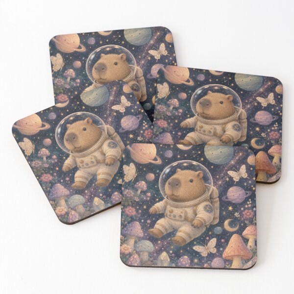 Item preview,  Cute Capybara Astronaut in Pastel Galaxy | Whimsical Space Animal Cottagecore Art designed and sold by SOUFIANE1991.