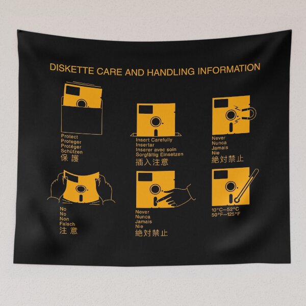 Item preview, 5 1/4" Diskette Care And Handling Information - Orange designed and sold by ABSTRACT-IVISM.
