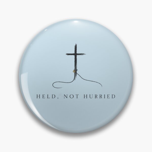 Artikelvorschau, Minimalistisches Kreuz-Shirt „Held Not Hurried“ für christliche Frauen entworfen und verkauft von POD DYNASTY | Original Print On Demand T-Shirt Graphics.