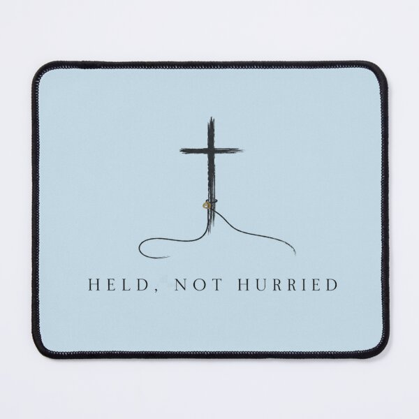 Item preview, Held Not Hurried Minimalist Cross Shirt for Christian Women designed and sold by POD DYNASTY | Original Print On Demand T-Shirt Graphics.
