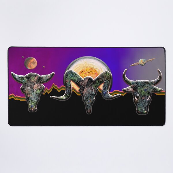 Item preview, Web Heads Black Mountain Purple celestial Sky with Bison, Ram, and Bull designed and sold by AJLeibengeist.