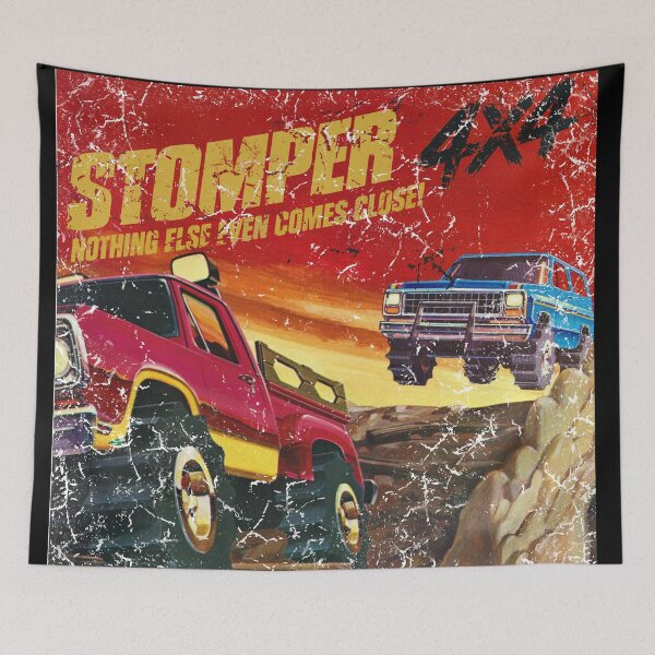 Item preview, Stomper 4X4 Monster Truck T-Shirt Retro Stripes, Racing Graphic. designed and sold by BlueLineLAX.
