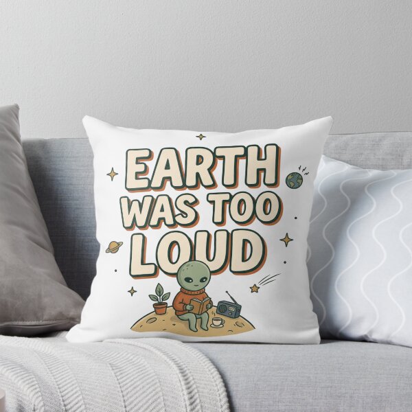 Item preview, Earth Was Too Loud Retro Alien designed and sold by WonderLayer.
