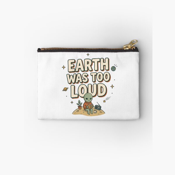 Item preview, Earth Was Too Loud Retro Alien designed and sold by WonderLayer.