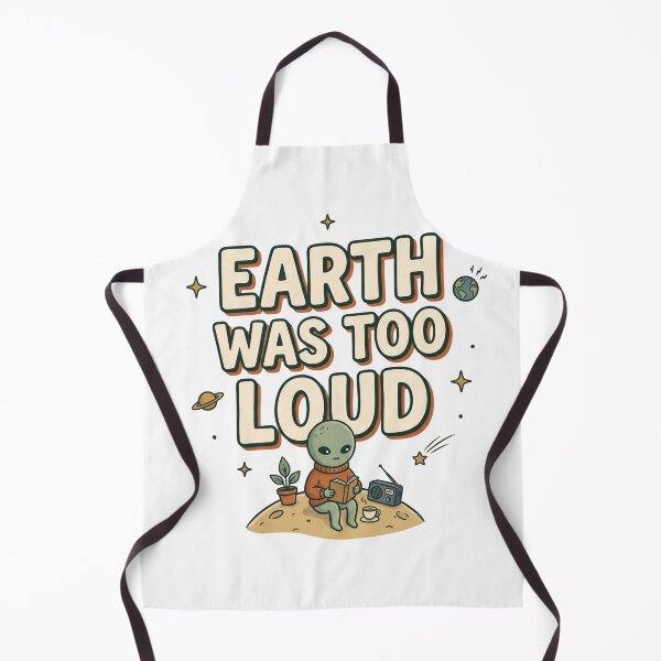 Item preview, Earth Was Too Loud Retro Alien designed and sold by WonderLayer.