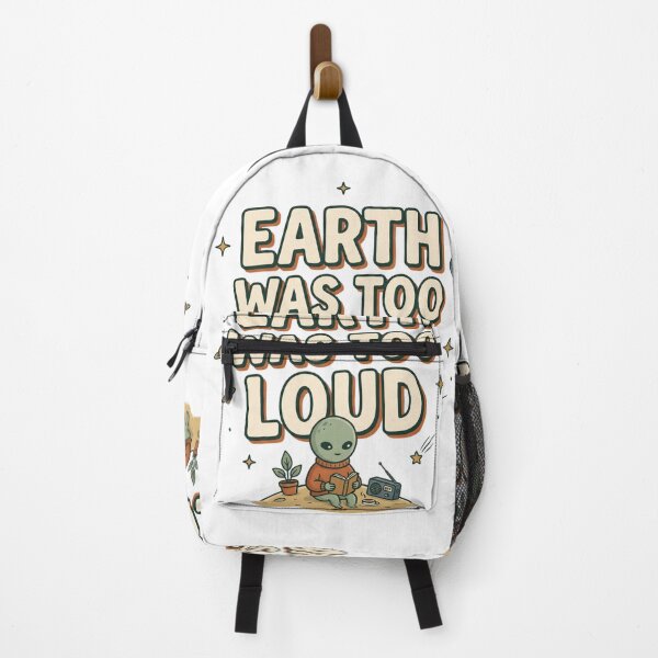 Item preview, Earth Was Too Loud Retro Alien designed and sold by WonderLayer.