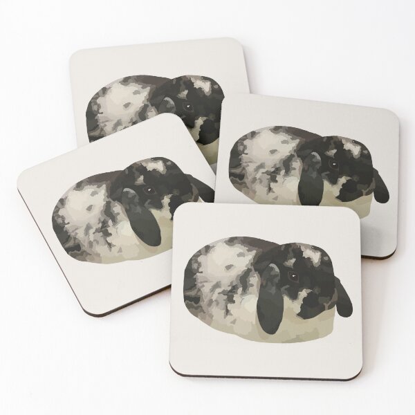 Item preview, Black and white lop bunny designed and sold by MadCurios.