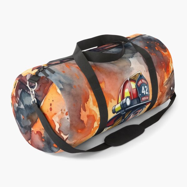 Item preview, Brave Firefighter Battling Intense Blazing Flames Watercolor designed and sold by Pride Emblem Prints.