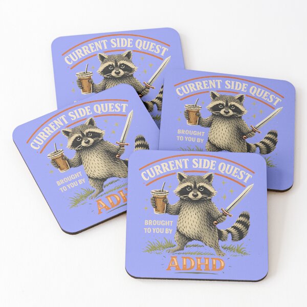 Item preview, Current Side Quest ADHD Raccoon designed and sold by butterflies-new.