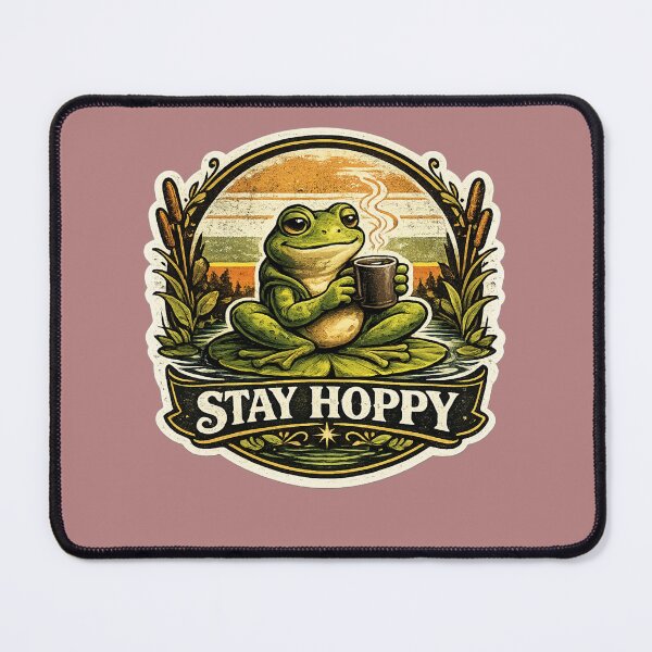 Item preview, Stay Hoppy | Funny Vintage Frog T-Shirt & Sticker Design designed and sold by Aliplus+.