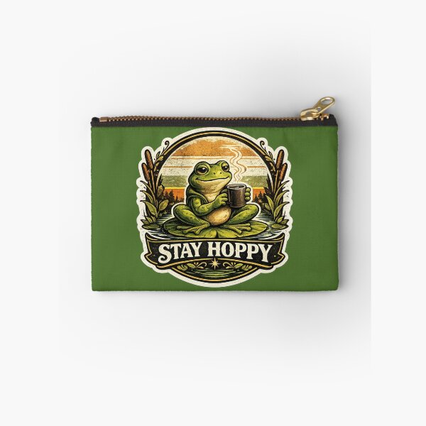 Item preview, Stay Hoppy | Funny Vintage Frog T-Shirt & Sticker Design designed and sold by Aliplus+.