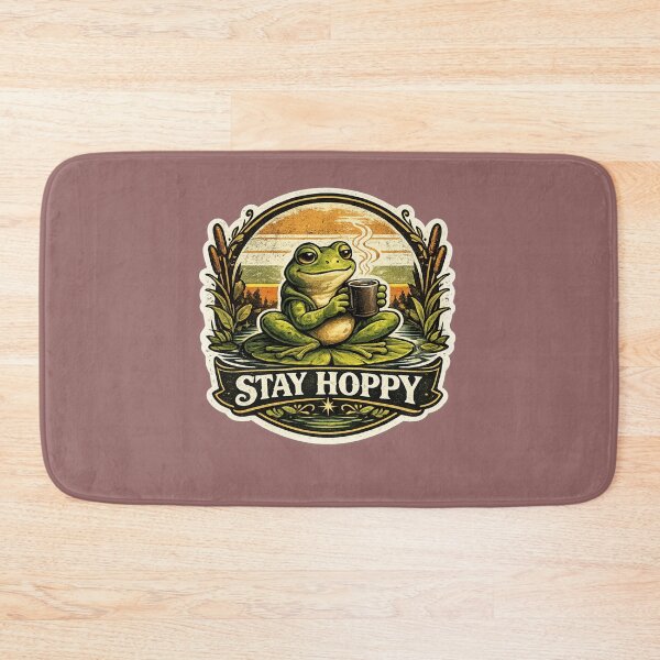 Item preview, Stay Hoppy | Funny Vintage Frog T-Shirt & Sticker Design designed and sold by Aliplus+.