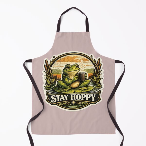 Item preview, Stay Hoppy | Funny Vintage Frog T-Shirt & Sticker Design designed and sold by Aliplus+.
