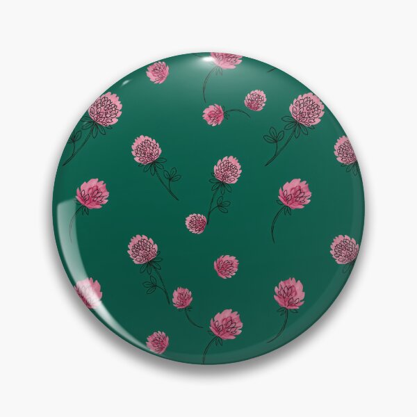 Item preview, Pink Clover Flower Pattern on Emerald Green designed and sold by NuvoraNest.