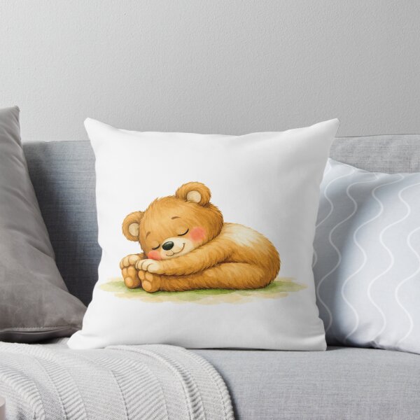 Item preview, Seated Forward Fold Pose Yoga Bear Watercolor Print designed and sold by YogiAnimalArt.
