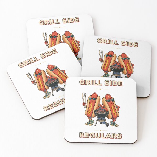 Item preview, Grill Side Regulars Retro Hot Dog Crew designed and sold by Freshloop Studio | Whimsical Vintage Art.