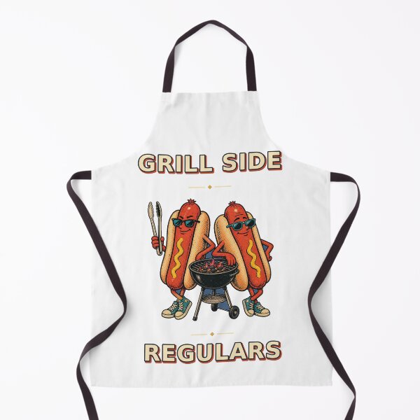 Item preview, Grill Side Regulars Retro Hot Dog Crew designed and sold by Freshloop Studio | Whimsical Vintage Art.