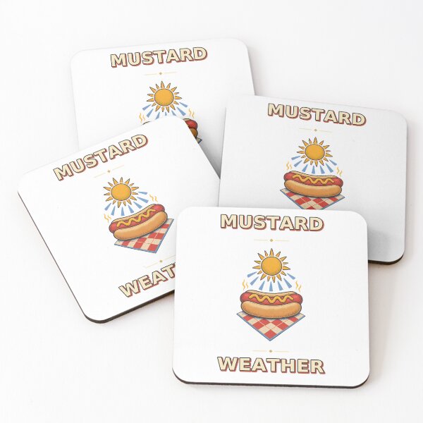 Item preview, Mustard Weather Sunny Retro Hot Dog Graphic designed and sold by Freshloop Studio | Whimsical Vintage Art.