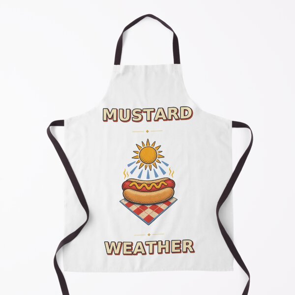 Item preview, Mustard Weather Sunny Retro Hot Dog Graphic designed and sold by Freshloop Studio | Whimsical Vintage Art.