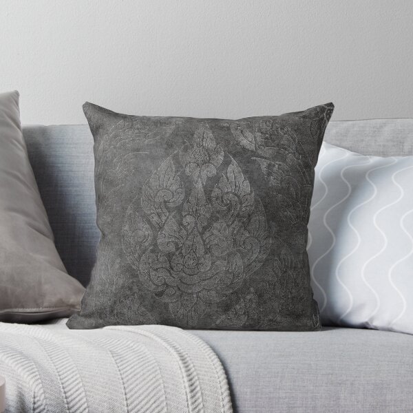 Black In Damask Throw Pillow